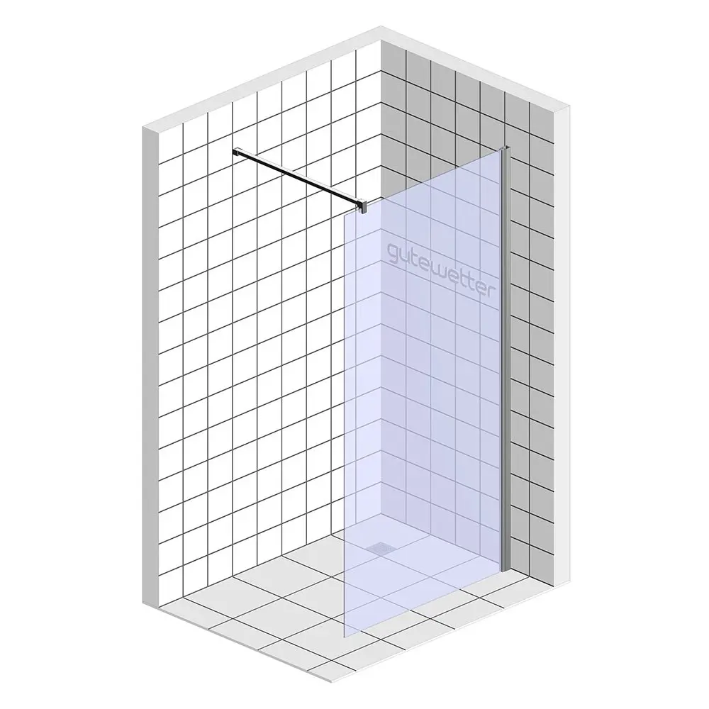 Фото 7 Душевая перегородка GWMPWA6STB 81x191 см цвет фурнитуры черный матовый, стекло безцветное закаленное 6 мм Фото 7 Душевая перегородка GWMPWA6STB 81x191 см цвет фурнитуры черный матовый, стекло безцветное закаленное 6 мм