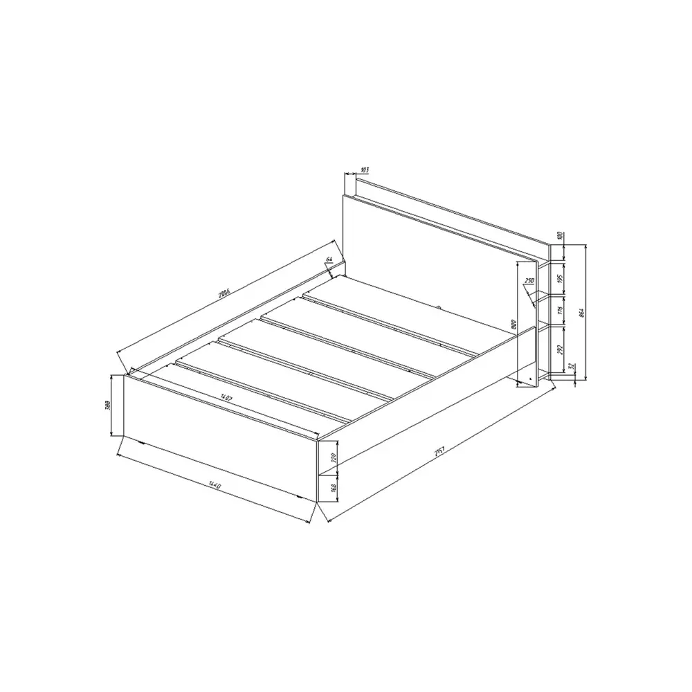 Фото 3 Кровать Сима-ленд Йорк 200x140 см цвет серый шифер/дуб делано Фото 3 Кровать Сима-ленд Йорк 200x140 см цвет серый шифер/дуб делано