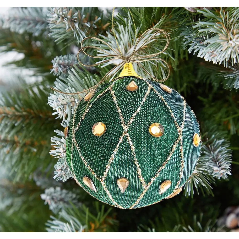 Фото 2 Елочная игрушка Шар Магия праздника MAG2011 10 см х 10 см зеленый Фото 2 Елочная игрушка Шар Магия праздника MAG2011 10 см х 10 см зеленый