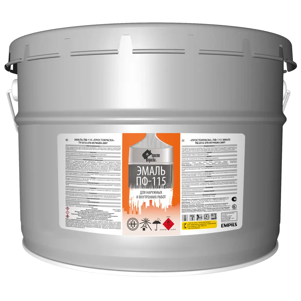 Фото 2 Эмаль Простокраска ПФ-115 полуматовая цвет зеленый 10 кг Фото 2 Эмаль Простокраска ПФ-115 полуматовая цвет зеленый 10 кг