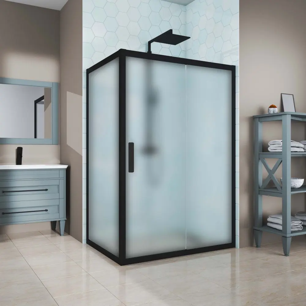 Фото 5 Душевой уголок Gutewetter GWMPKB019R 105x95x200 см цвет фурнитуры черный матовый, стекло матовое заколенное 6 мм Фото 5 Душевой уголок Gutewetter GWMPKB019R 105x95x200 см цвет фурнитуры черный матовый, стекло матовое заколенное 6 мм