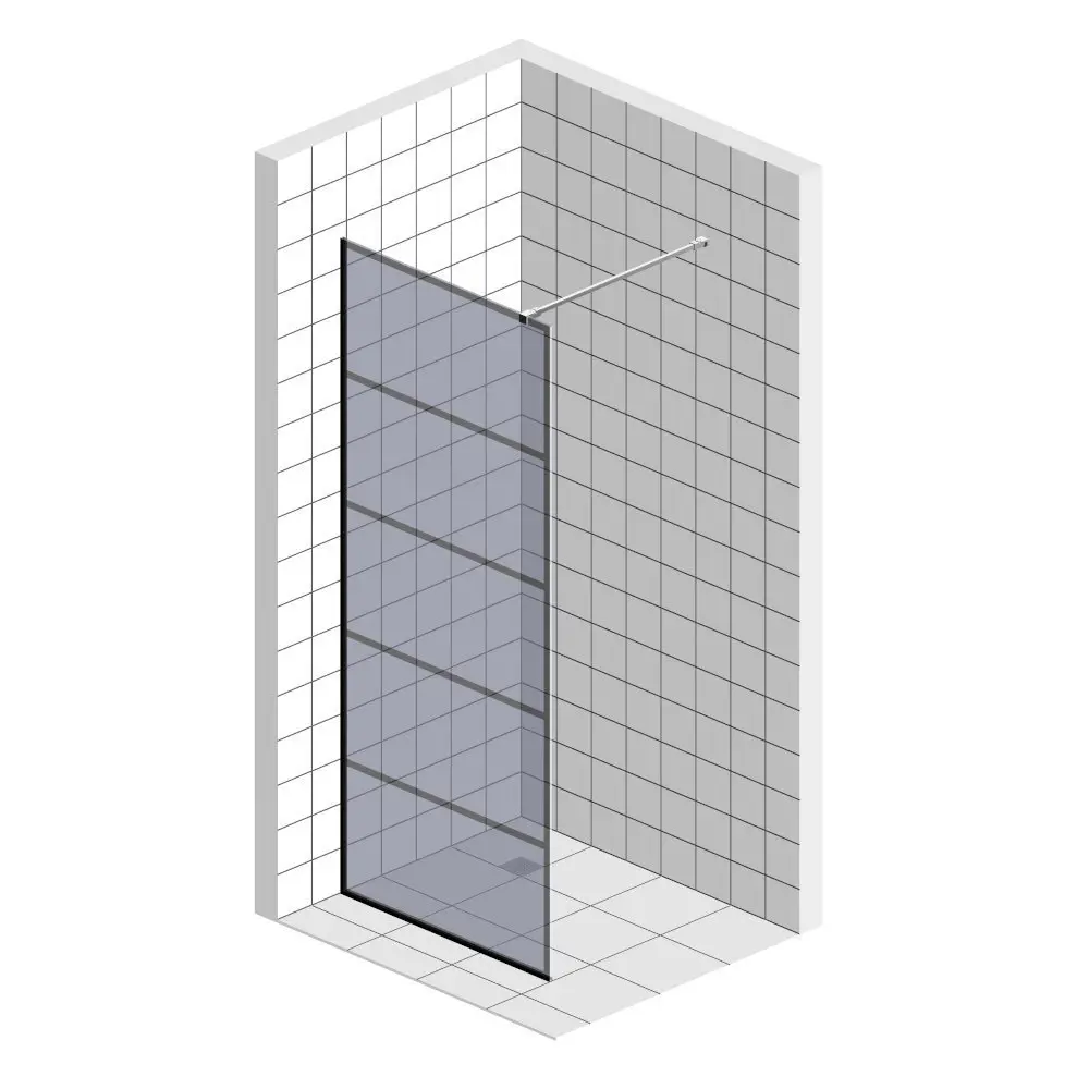 Фото 2 Душевая перегородка GWMPGL018LN 100x220 см цвет фурнитуры черный матовый, стекло выбеленное закаленное 10 мм Фото 2 Душевая перегородка GWMPGL018LN 100x220 см цвет фурнитуры черный матовый, стекло выбеленное закаленное 10 мм