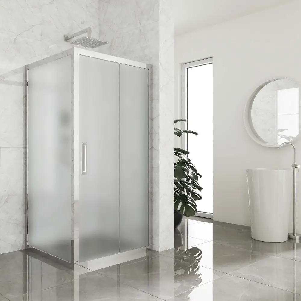 Фото 5 Душевой уголок Gutewetter 431483567 квадрат 95x95см серебро профиль эффект стекла матовый