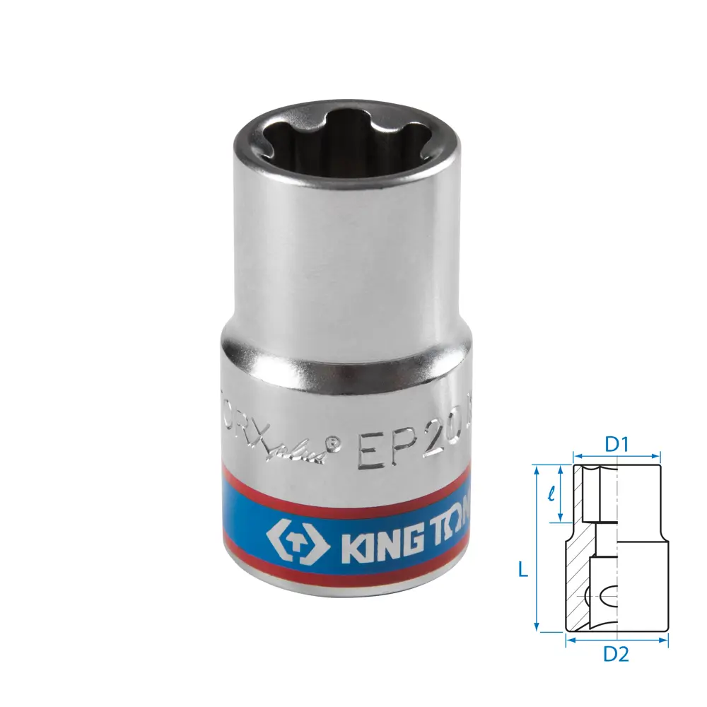 Фото Торцевая головка Torx (e-профиль) King Tony 433E20M 1/2 дюйма 20 мм Фото Торцевая головка Torx (e-профиль) King Tony 433E20M 1/2 дюйма 20 мм