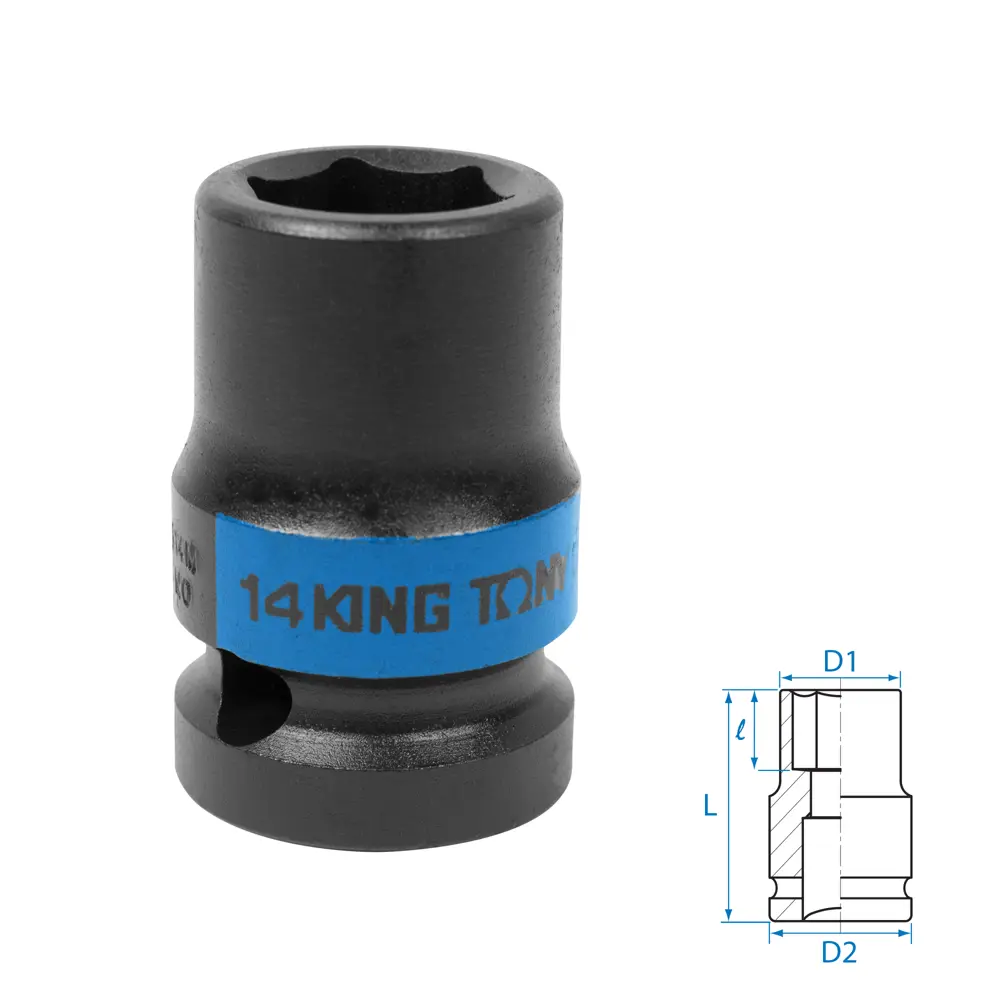 Фото 2 Торцевая головка ударная шестигранная King Tony 453514M 1/2 дюйма 14 мм