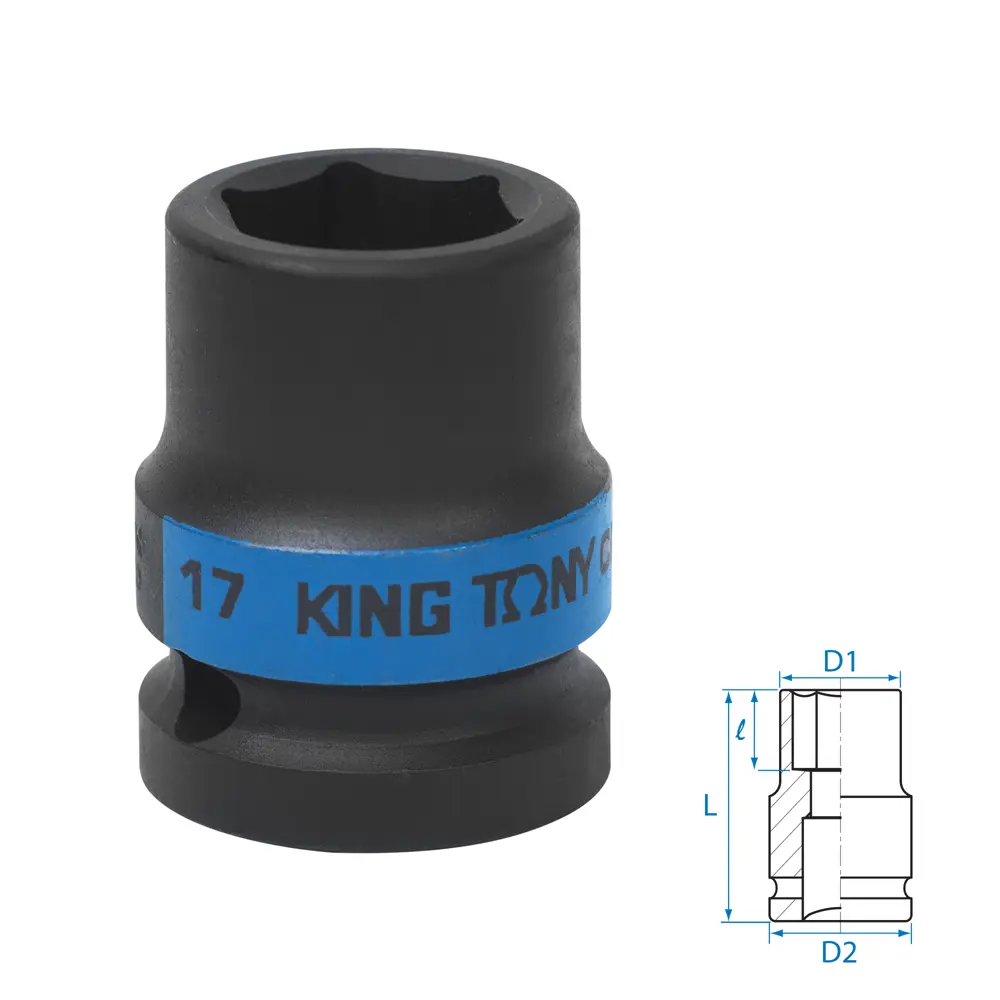 Фото 2 Торцевая головка ударная шестигранная King Tony 453517M 1/2 дюйма 17 мм Фото 2 Торцевая головка ударная шестигранная King Tony 453517M 1/2 дюйма 17 мм