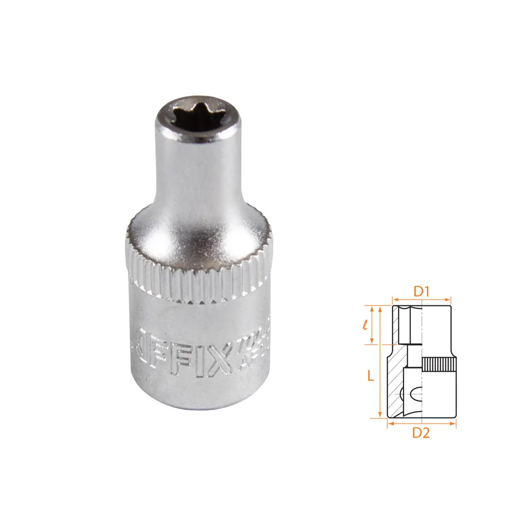 Фото Торцевая головка Torx (e-профиль) Affix AF00023005 1/4 дюйма 5 мм Фото Торцевая головка Torx (e-профиль) Affix AF00023005 1/4 дюйма 5 мм