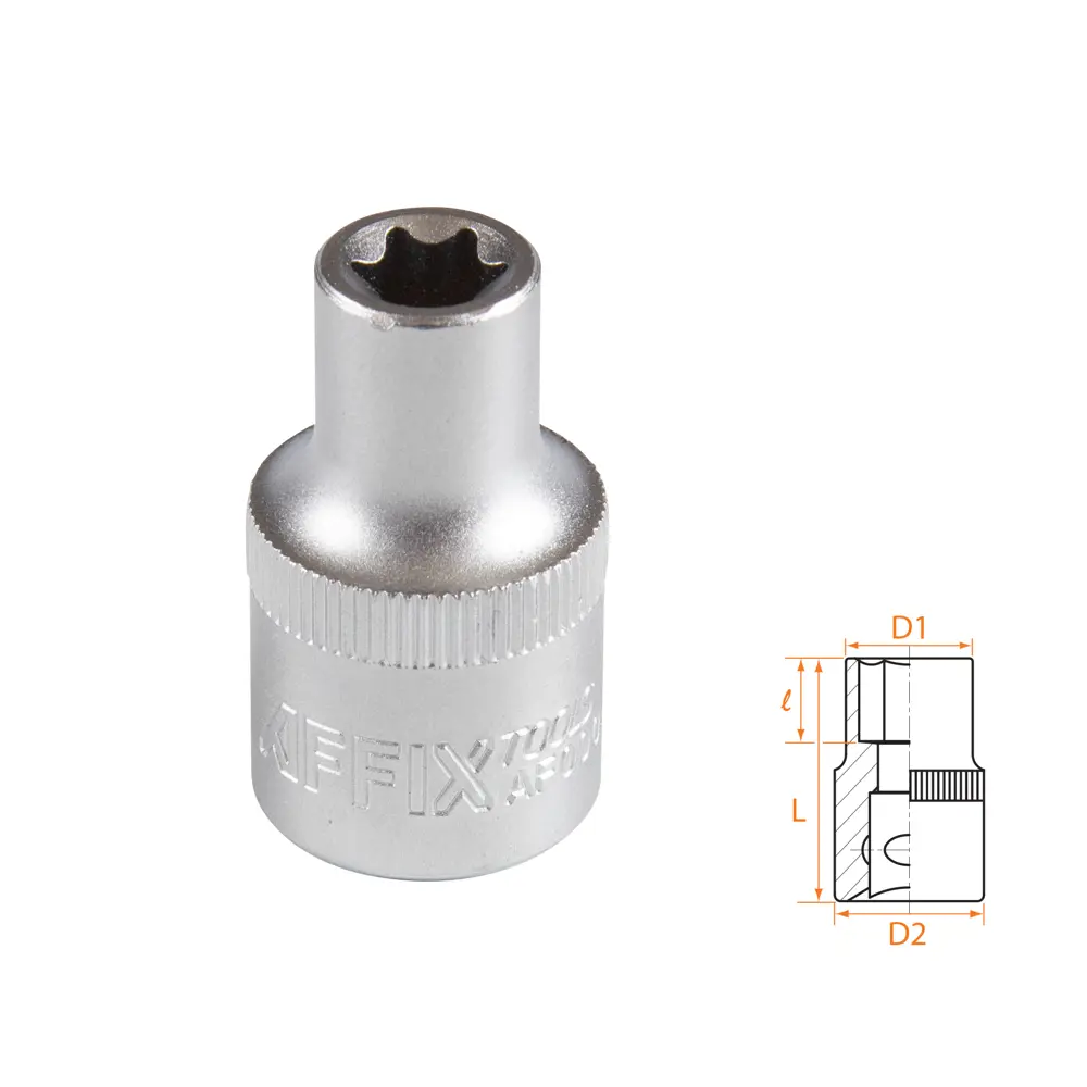 Фото Торцевая головка Torx (e-профиль) Affix AF00043010 1/2 дюйма 10 мм Фото Торцевая головка Torx (e-профиль) Affix AF00043010 1/2 дюйма 10 мм