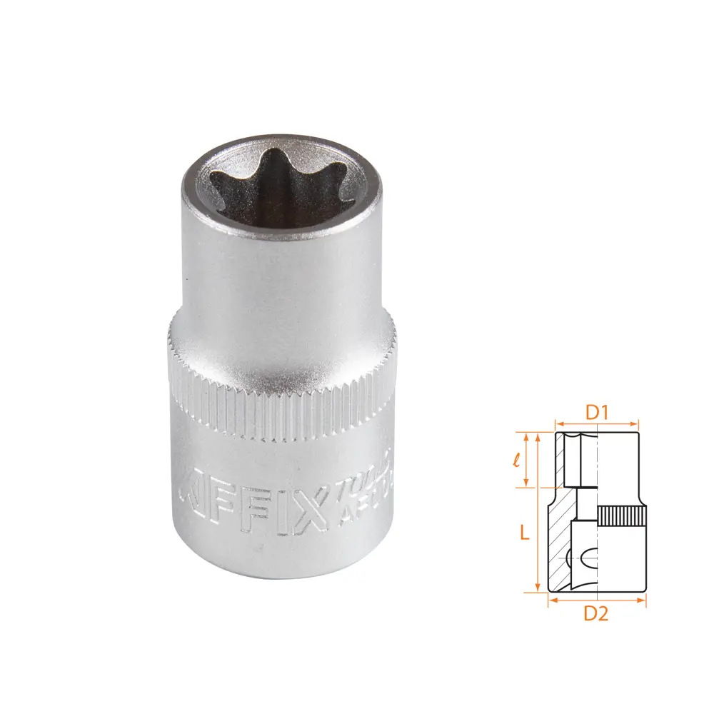 Фото Торцевая головка Torx (e-профиль) Affix AF00043016 1/2 дюйма 16 мм Фото Торцевая головка Torx (e-профиль) Affix AF00043016 1/2 дюйма 16 мм