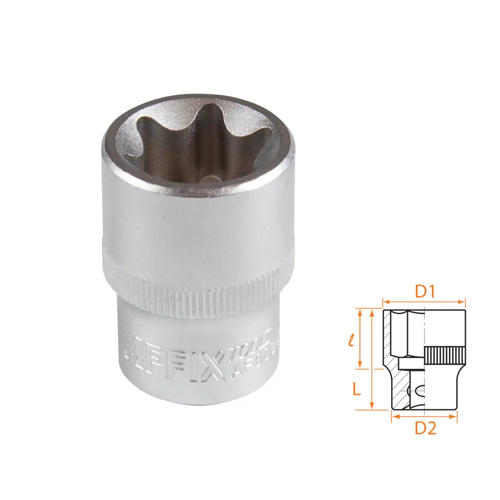 Фото Торцевая головка Torx (e-профиль) Affix AF00043024 1/2 дюйма 24 мм Фото Торцевая головка Torx (e-профиль) Affix AF00043024 1/2 дюйма 24 мм