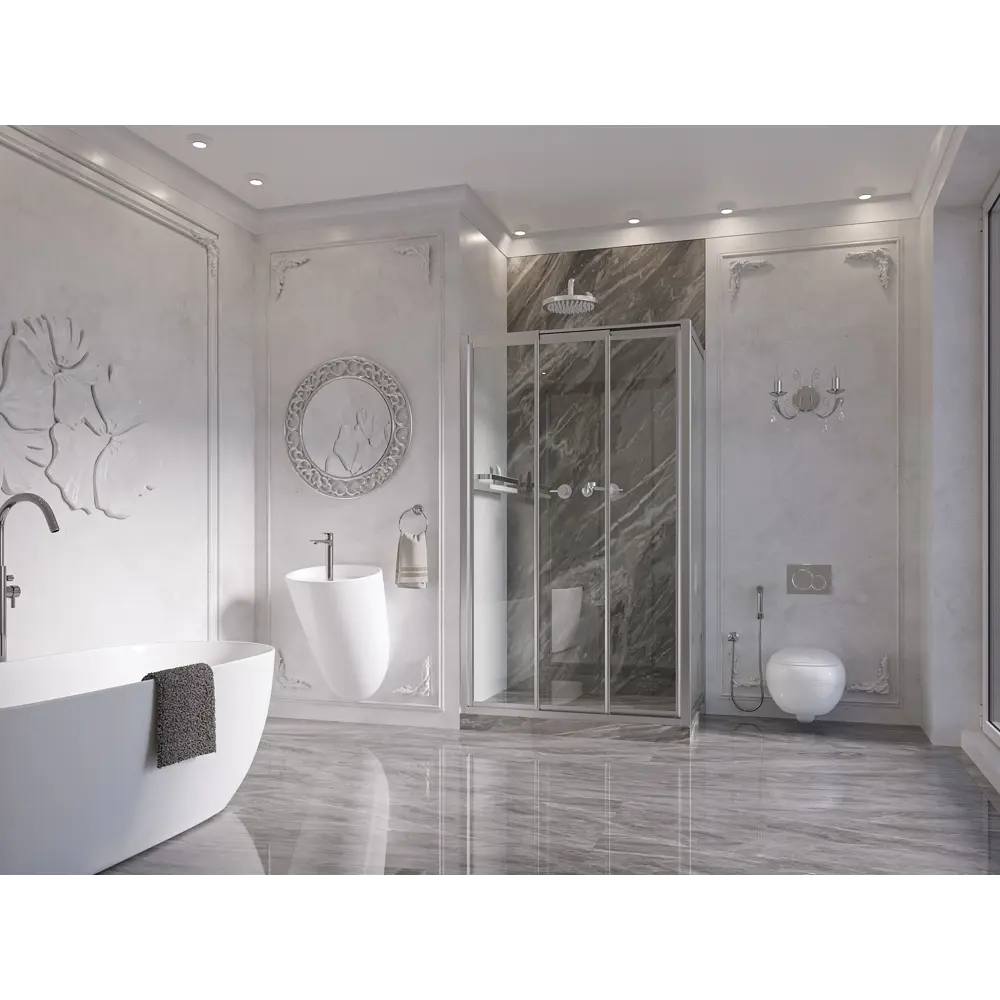 Фото 3 Душевая перегородка Ambassador 17021102NX-100NX 100x195см хромированный профиль