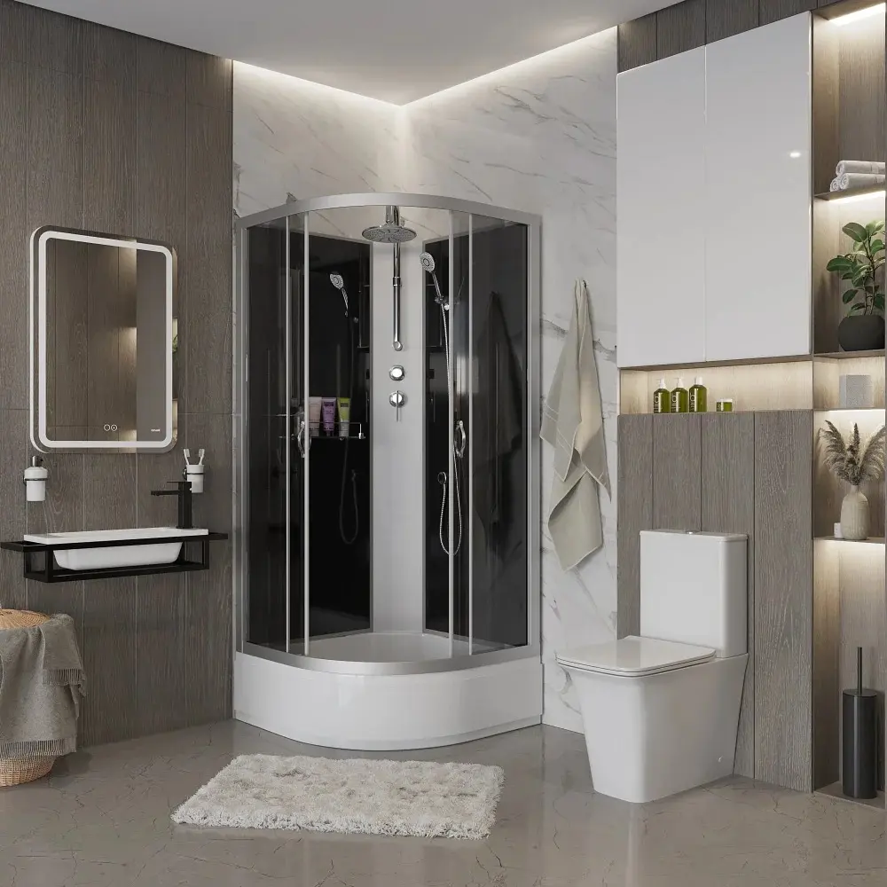 Фото 2 Душевая кабина Niagara 35011434bkt средний поддон 90x90 см 1/4 круга Фото 2 Душевая кабина Niagara 35011434bkt средний поддон 90x90 см 1/4 круга