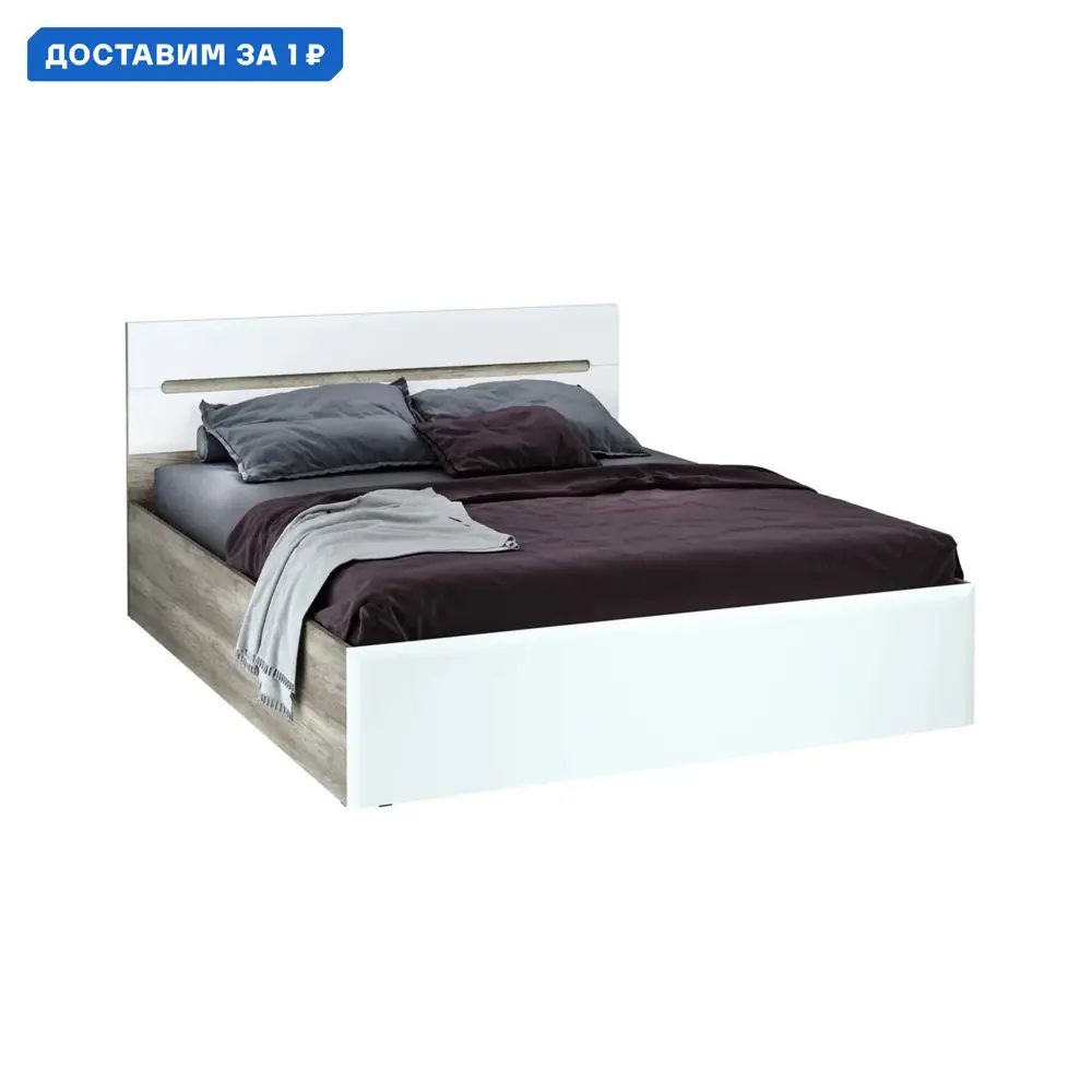 Фото Кровать Мебелони Нонтон наоми 163.6 x 89.5 x 206 см ЛДСП цвет дуб каньон/белый глянец Фото Кровать Мебелони Нонтон наоми 163.6 x 89.5 x 206 см ЛДСП цвет дуб каньон/белый глянец