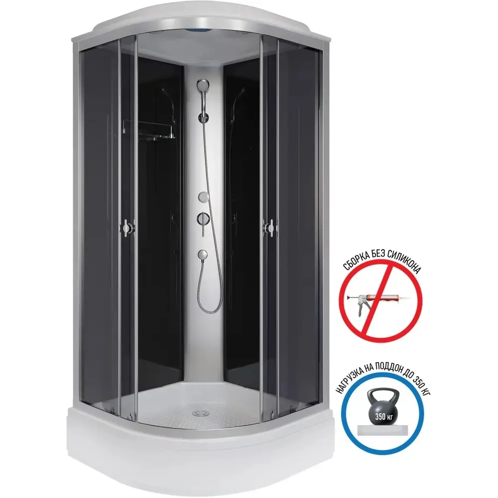 Фото 10 Душевая кабина Niagara E90/26/tn средний поддон 90x90см