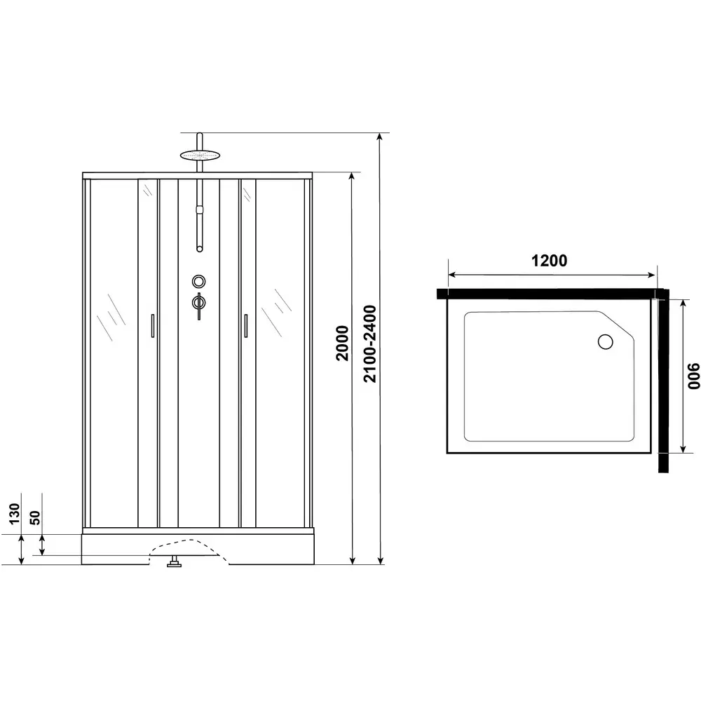 Фото 10 Душевая кабина Niagara 432953qbkt низкий поддон 120x90 см прямоугольный