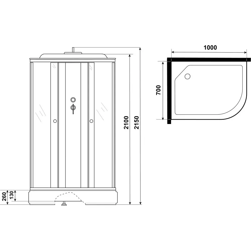 Фото 6 Душевая кабина Niagara P100/70/26l/mt средний поддон 100x70см Фото 6 Душевая кабина Niagara P100/70/26l/mt средний поддон 100x70см