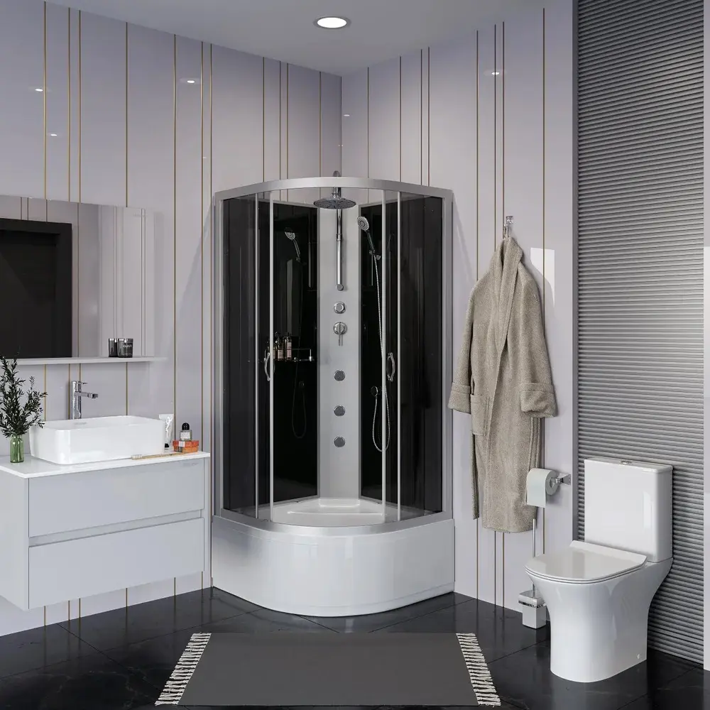 Фото 2 Душевая кабина Niagara 25071434bktg высокий поддон 80x80 см 1/4 круга Фото 2 Душевая кабина Niagara 25071434bktg высокий поддон 80x80 см 1/4 круга