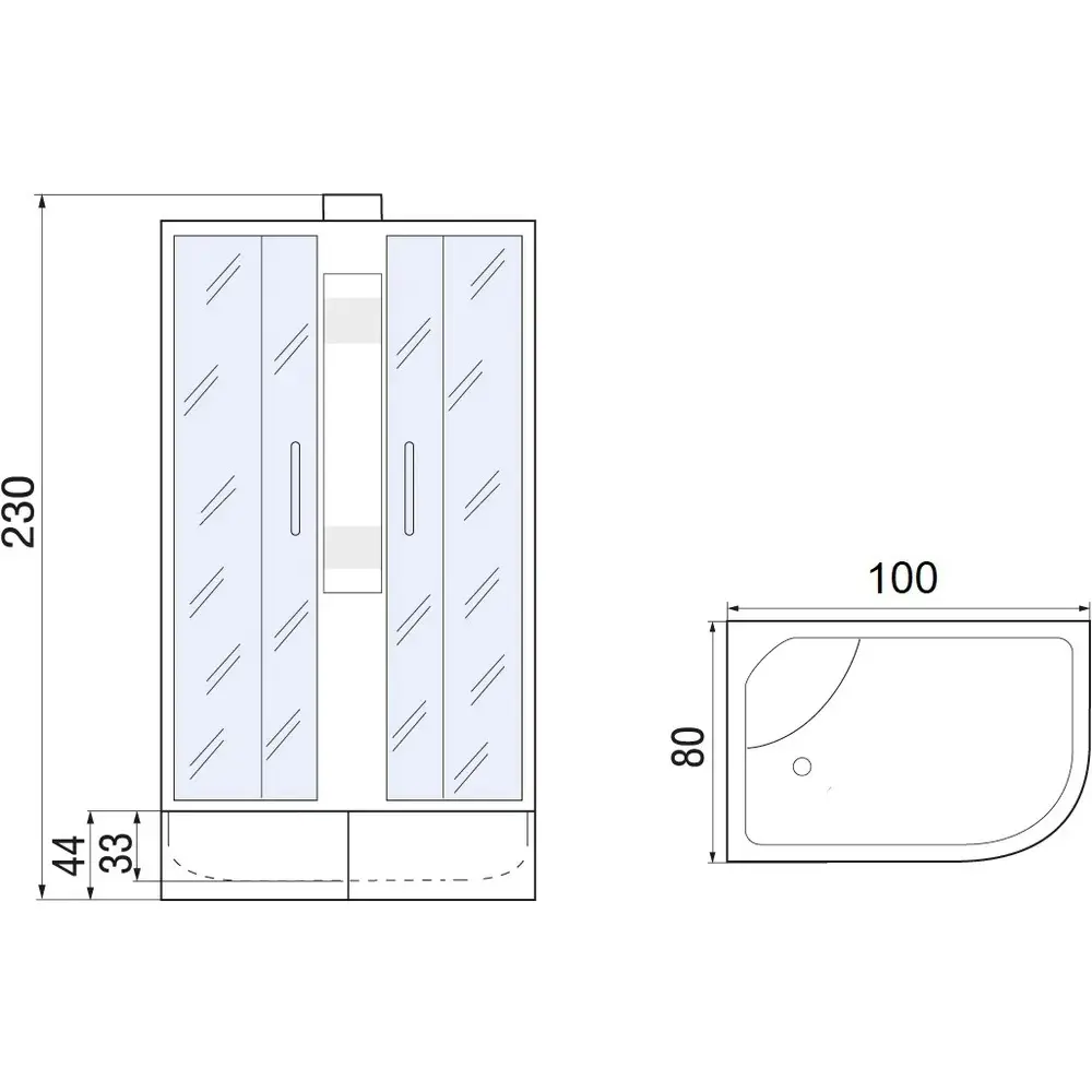 Фото 11 Душевая кабина River 10000011841 высокий поддон 100x80см Фото 11 Душевая кабина River 10000011841 высокий поддон 100x80см