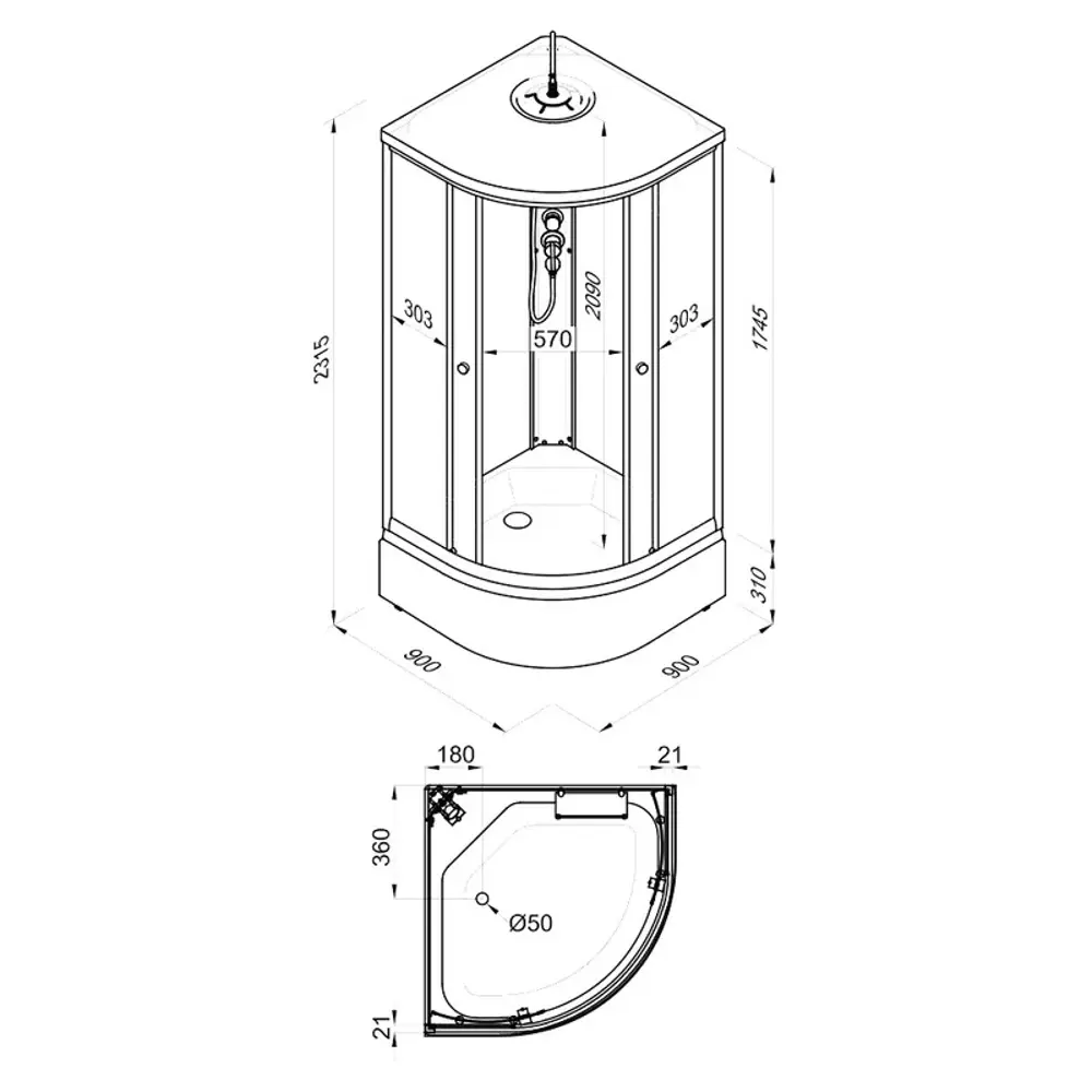 Фото 8 Душевая кабина Triton Щ0000066463 средний поддон 90x90см