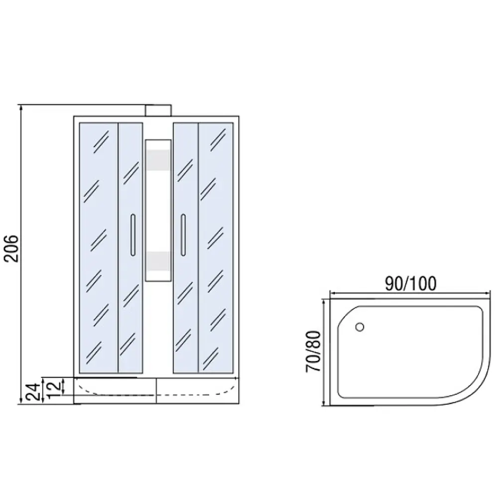 Фото 4 Душевая кабина Мономах 10000005773 средний поддон 100x80см Фото 4 Душевая кабина Мономах 10000005773 средний поддон 100x80см