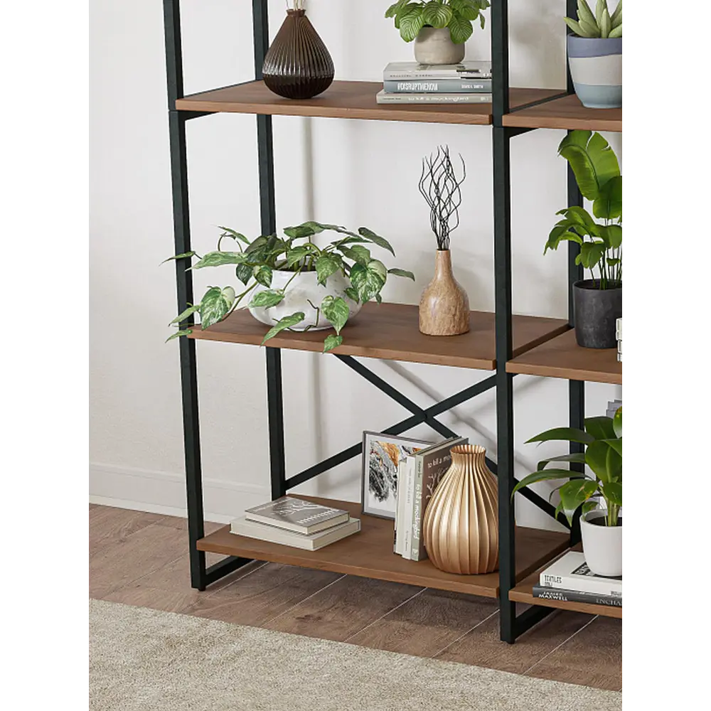 Фото 4 Стеллаж двойной Ridberg Chicago 5 полок 130x180x31 см металл цвет дуб темный Фото 4 Стеллаж двойной Ridberg Chicago 5 полок 130x180x31 см металл цвет дуб темный