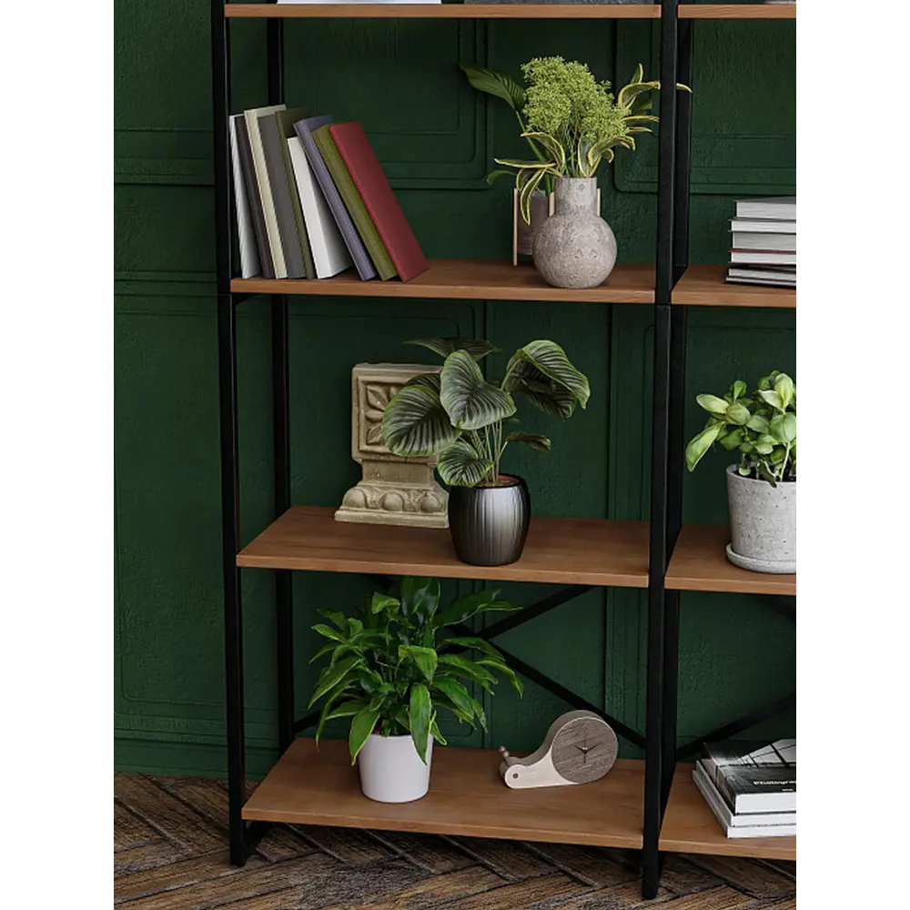 Фото 7 Стеллаж двойной Ridberg Chicago 5 полок 130x180x31 см металл цвет дуб темный Фото 7 Стеллаж двойной Ridberg Chicago 5 полок 130x180x31 см металл цвет дуб темный