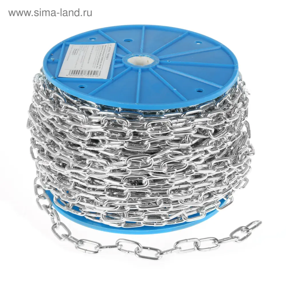 Фото Цепь короткозвенная Тундра krep 2579451 DIN766 диаметр 4 мм сварная оцинкованная 50 м Фото Цепь короткозвенная Тундра krep 2579451 DIN766 диаметр 4 мм сварная оцинкованная 50 м