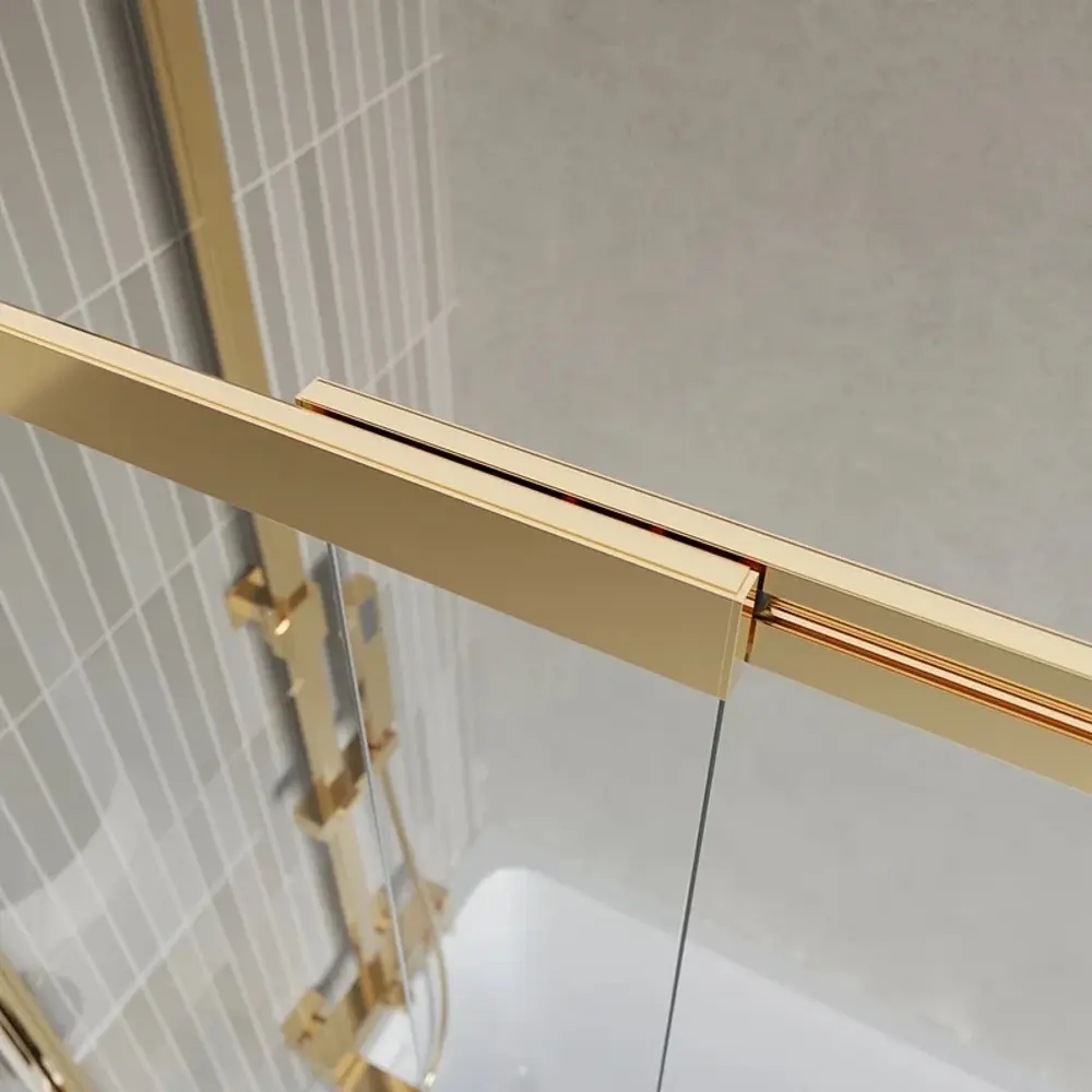 Фото 4 Ширма на ванну BelBagno LUCE-VF-11-100/145-C-ORO 100x145 см профиль золотой, стекло прозрачное Фото 4 Ширма на ванну BelBagno LUCE-VF-11-100/145-C-ORO 100x145 см профиль золотой, стекло прозрачное