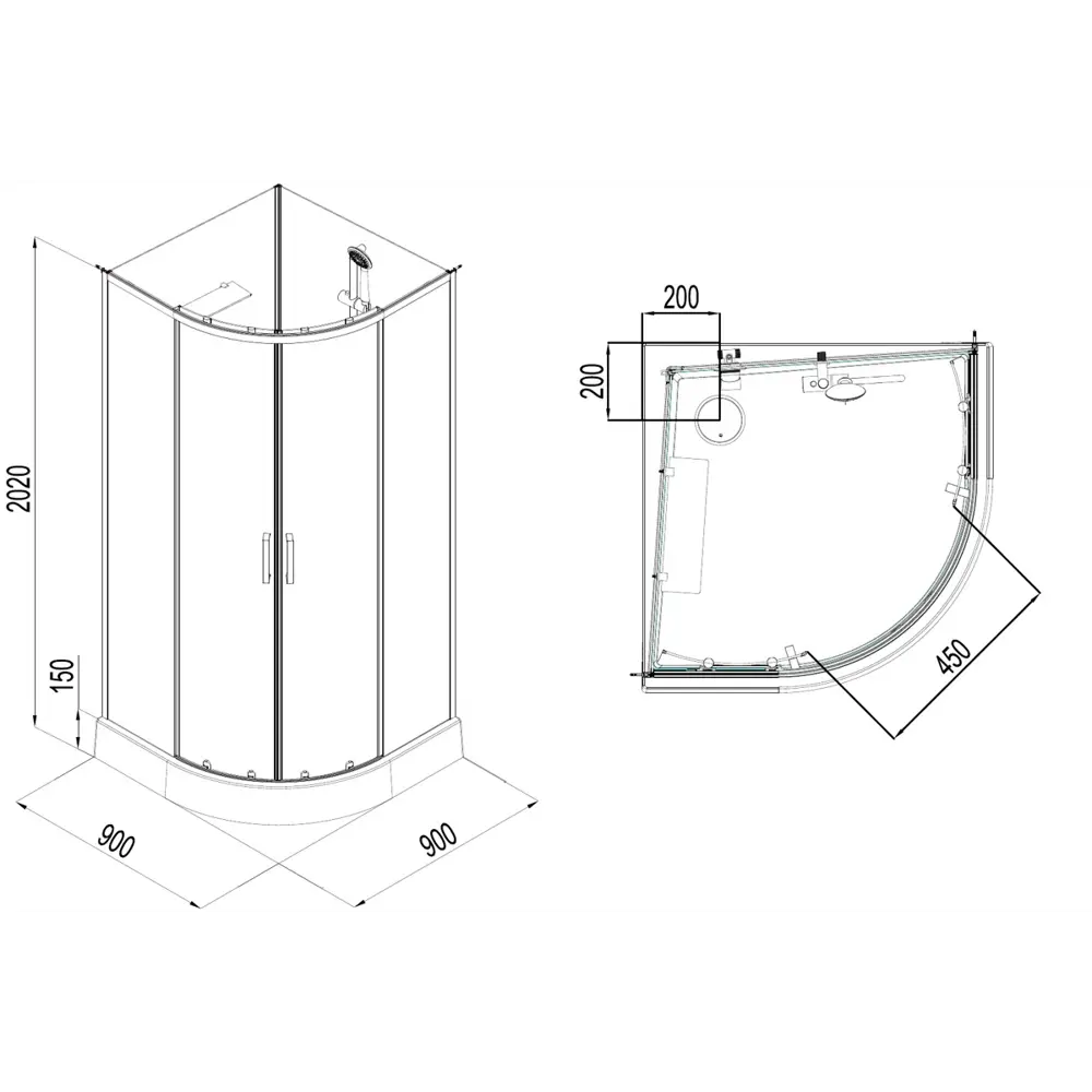 Фото 8 Душевая кабина Aquanet 267256 средний поддон 90x90см Фото 8 Душевая кабина Aquanet 267256 средний поддон 90x90см
