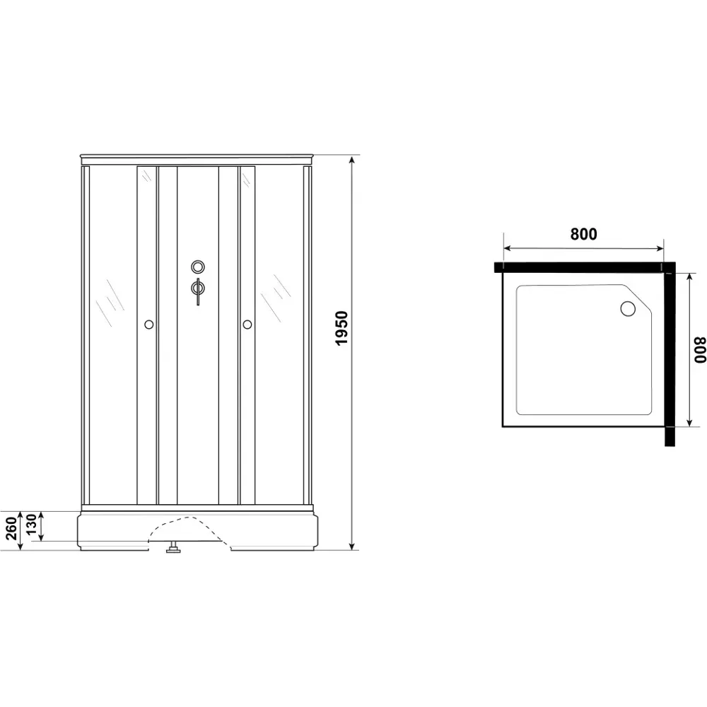 Фото 6 Душевая кабина Niagara P80/26q/mt/bk средний поддон 80x80см Фото 6 Душевая кабина Niagara P80/26q/mt/bk средний поддон 80x80см
