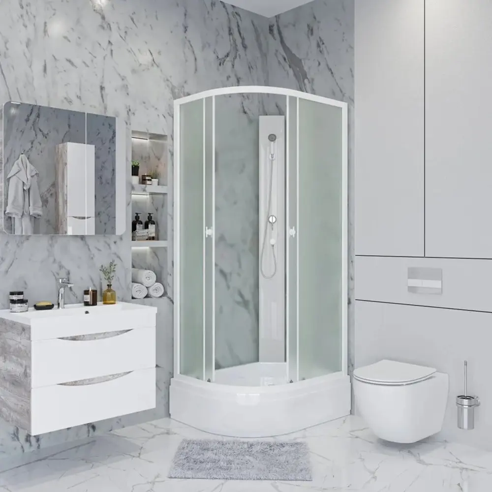 Фото 2 Душевая кабина Niagara P90/80/26r/mt/bk средний поддон 90x80см Фото 2 Душевая кабина Niagara P90/80/26r/mt/bk средний поддон 90x80см