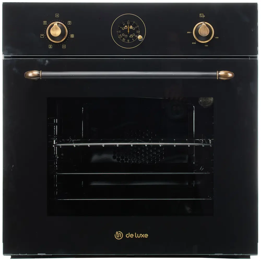 Фото Встраиваемый духовой шкаф De luxe 6006.05эшв-150 59.6х60х60 см цвет черный