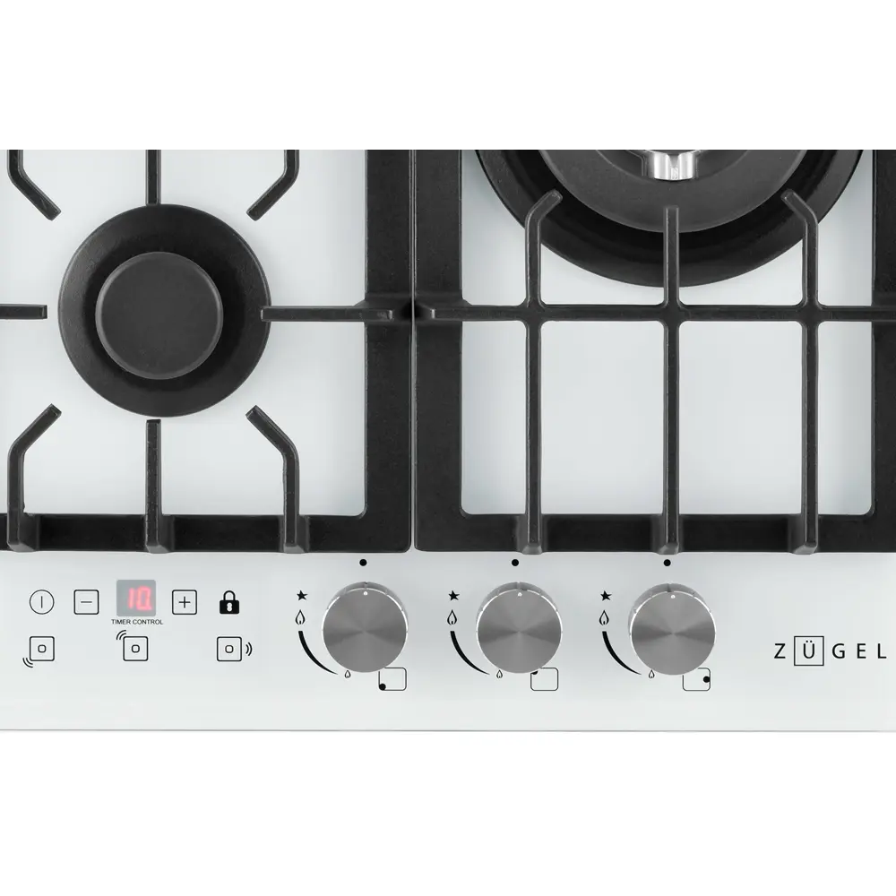 Фото 2 Газовая варочная панель Zugel ZGH450W 45 см 3 конфорки цвет Белый Фото 2 Газовая варочная панель Zugel ZGH450W 45 см 3 конфорки цвет Белый