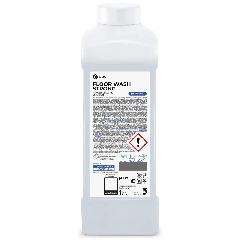 Фото 3 Средство для мытья пола Grass Floor Wash Strong 1 л Фото 3 Средство для мытья пола Grass Floor Wash Strong 1 л