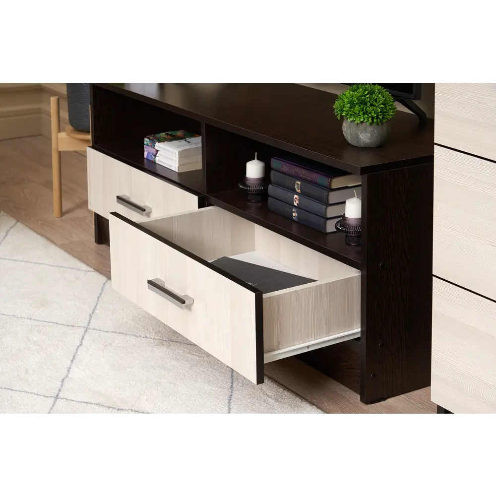 Фото 3 Тумба под телевизор Эра 08-72107 120x46.5x38.2 см ЛДСП цвет венге/лоредо Фото 3 Тумба под телевизор Эра 08-72107 120x46.5x38.2 см ЛДСП цвет венге/лоредо