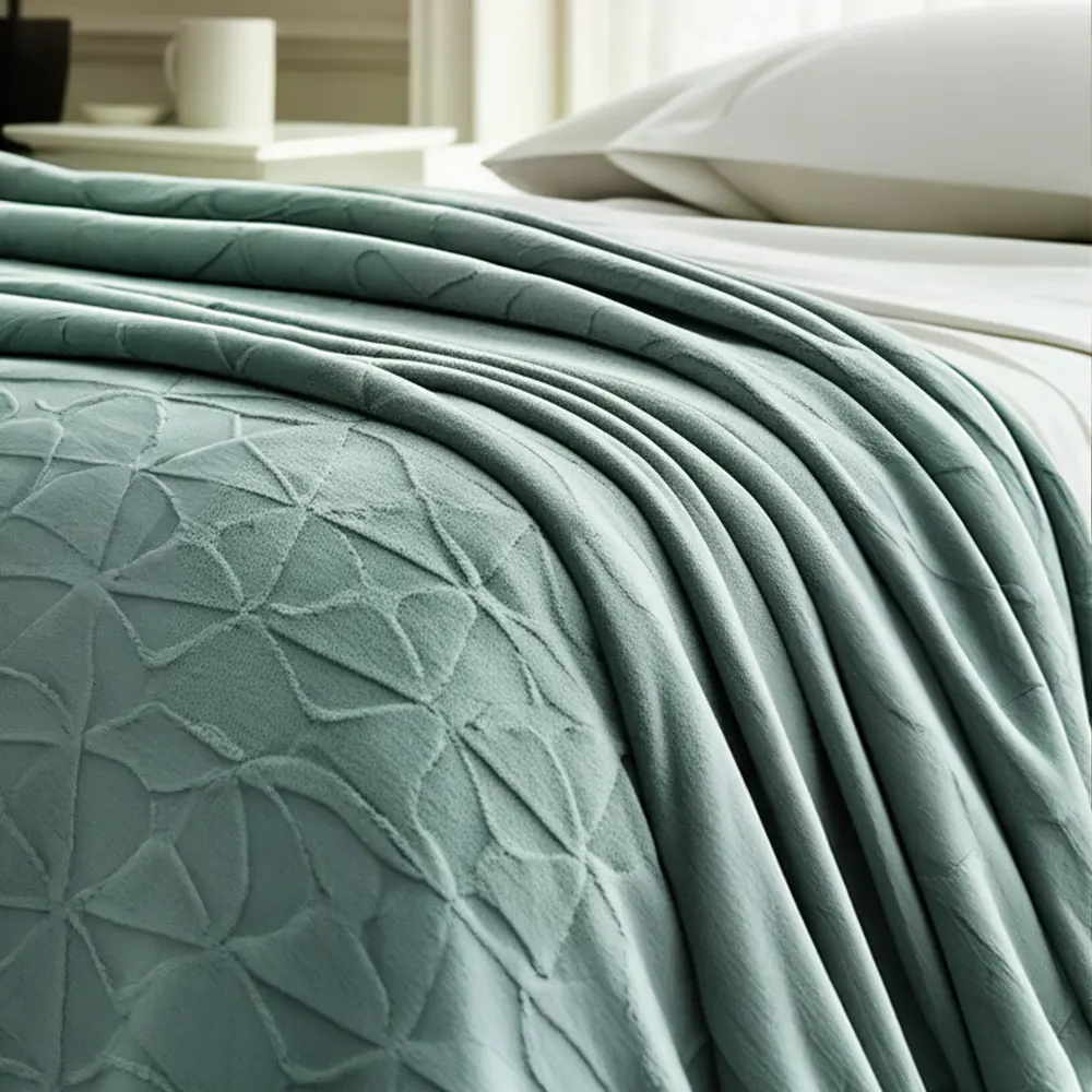 Фото 6 Плед Shapes 140x200 см велсофт цвет зеленый Фото 6 Плед Shapes 140x200 см велсофт цвет зеленый