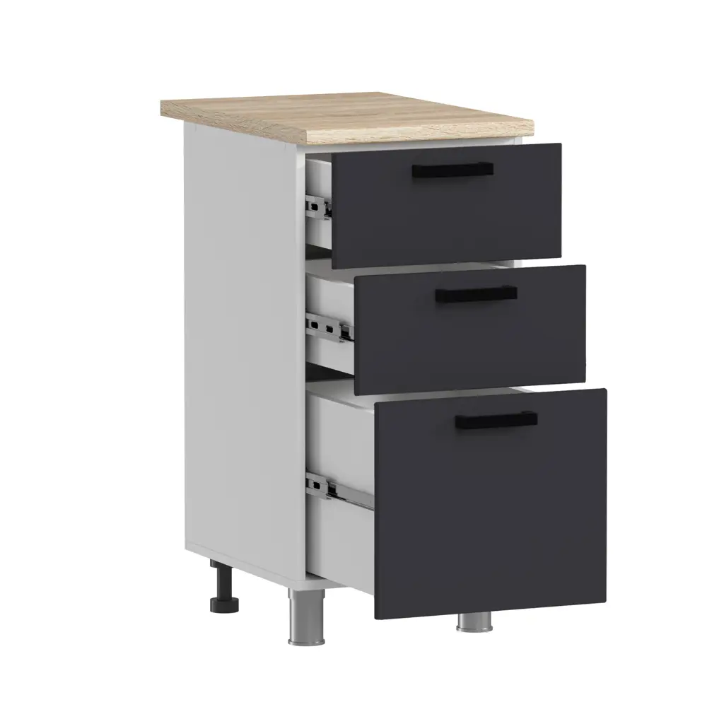 Фото 2 Кухонный шкаф напольный Аленушка Н00240083 Лаванда 40x82x48 см ЛДСП цвет темно-серый