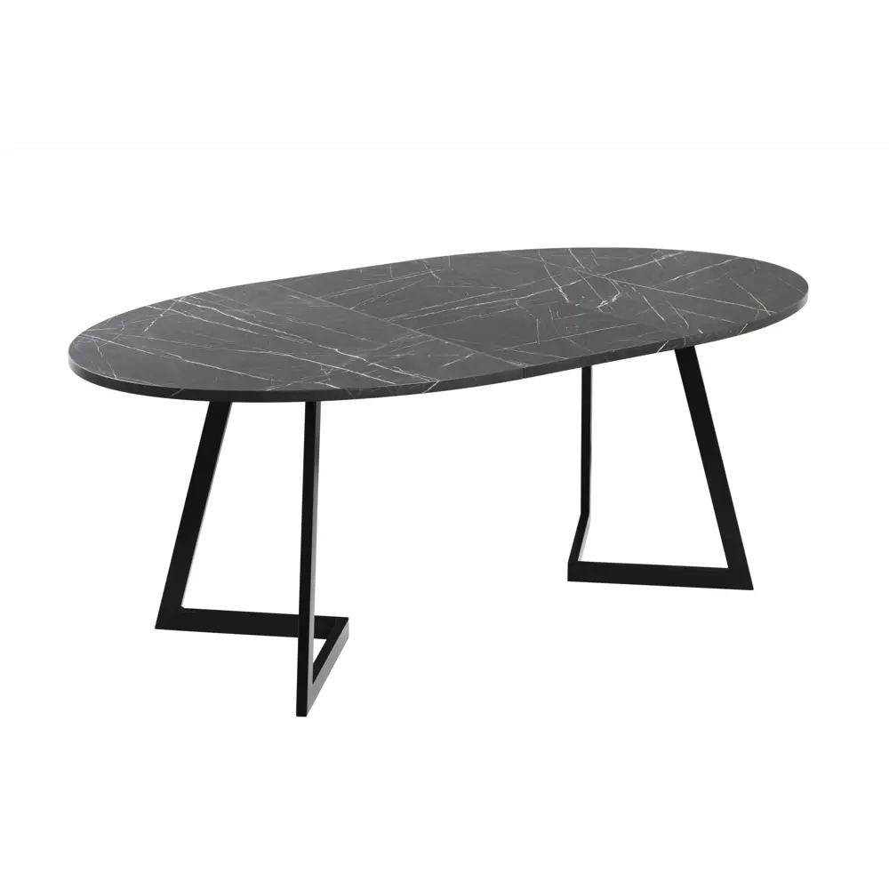 Фото Стол круглый Столбург 150x150 см лдсп цвет камень черный egger