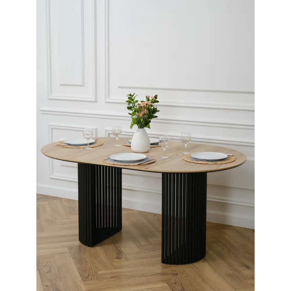 Фото 7 Стол овальный Столбург 105x105 см лдсп цвет дуб галифакс натуральный egger опора черный/ столешница дуб галифакс натуральный Фото 7 Стол овальный Столбург 105x105 см лдсп цвет дуб галифакс натуральный egger опора черный/ столешница дуб галифакс натуральный