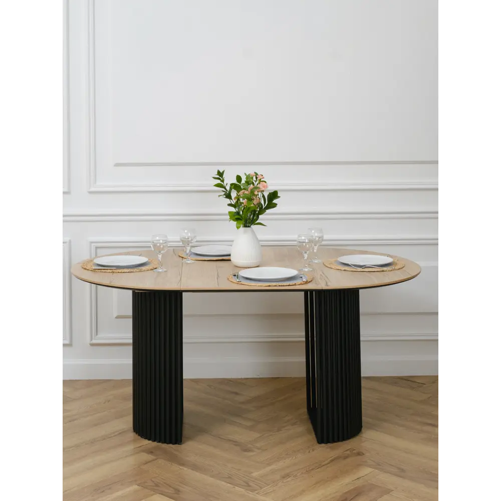 Фото 4 Стол овальный Столбург 105x105 см лдсп цвет дуб галифакс натуральный egger опора черный/ столешница дуб галифакс натуральный Фото 4 Стол овальный Столбург 105x105 см лдсп цвет дуб галифакс натуральный egger опора черный/ столешница дуб галифакс натуральный