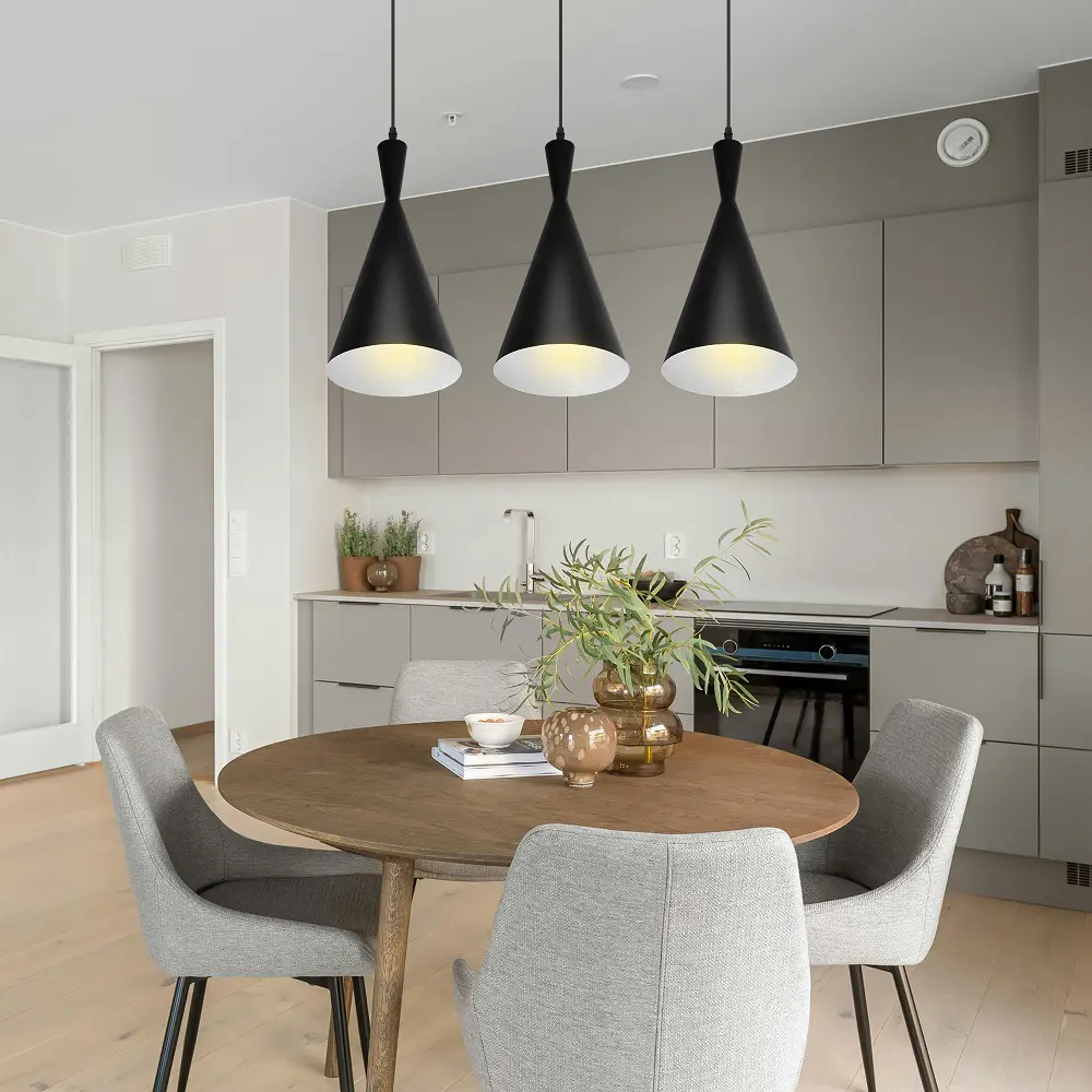 Фото 4 Подвесной светильник DE FRAN Sirius SP1-1814-1B+W 1 лампа 15 м² цвет черный/белый