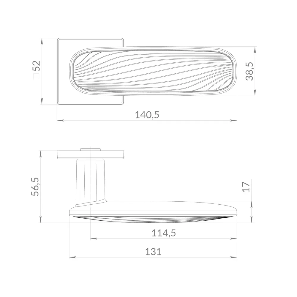 Фото 2 Ручка дверная на розетке Punto K.EST.Q52.SHADE SSG/BL сатинированное золото/черный Фото 2 Ручка дверная на розетке Punto K.EST.Q52.SHADE SSG/BL сатинированное золото/черный