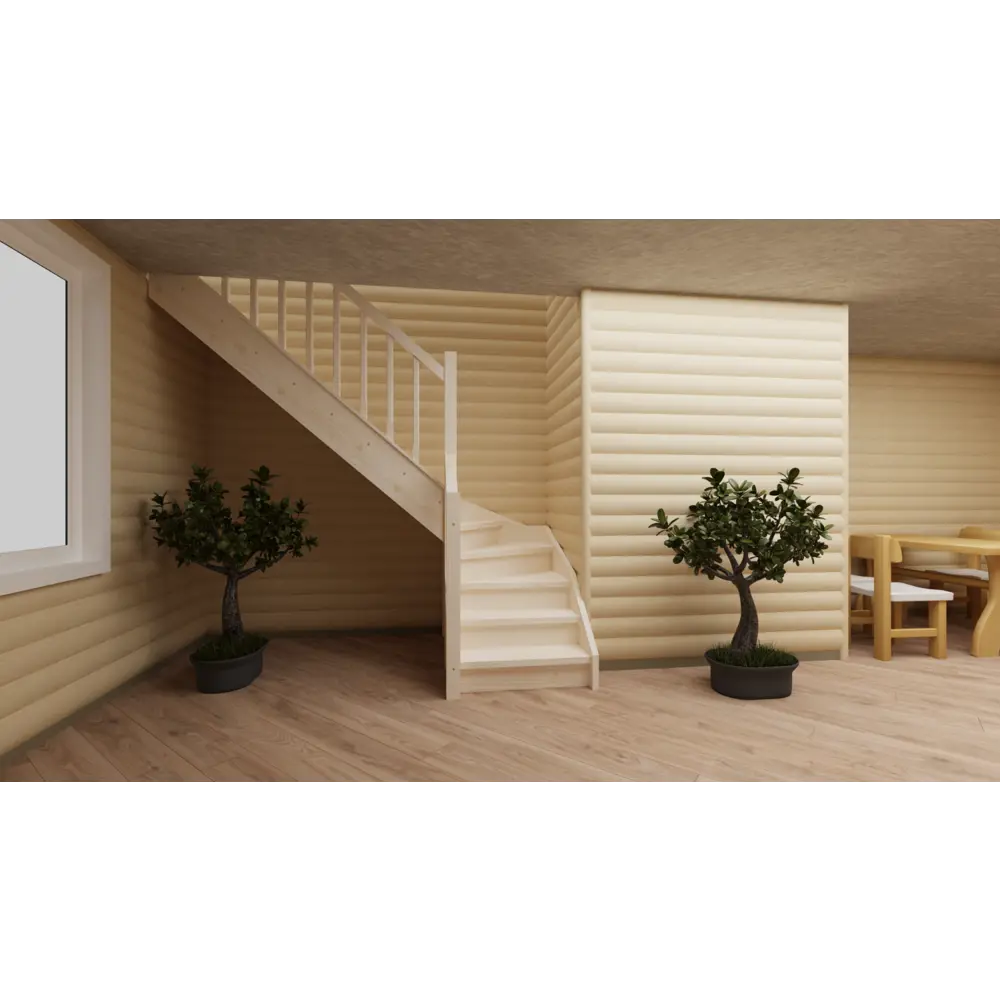 Фото 2 Межэтажная лестница Stairshop ЛЕС-ГЛШ32 с поворотом налево Фото 2 Межэтажная лестница Stairshop ЛЕС-ГЛШ32 с поворотом налево