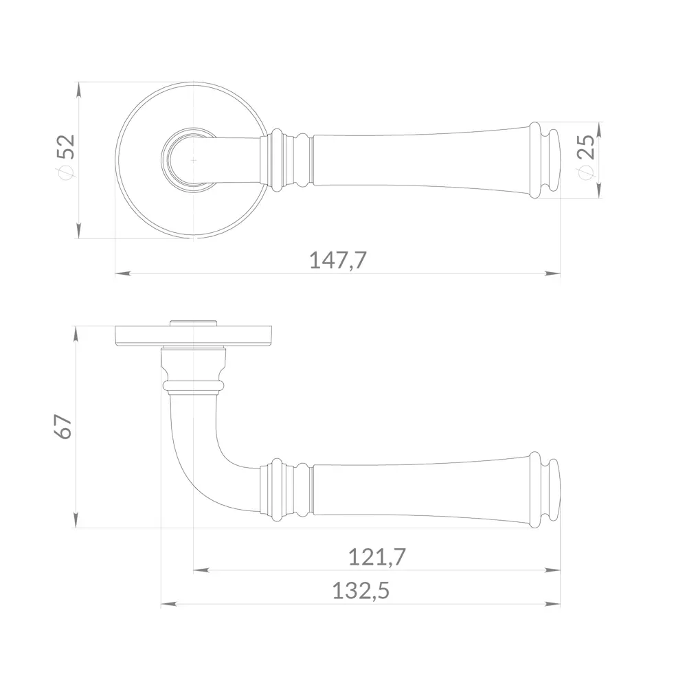 Фото 2 Ручка дверная на розетке Punto R.EST.R52.VERONA CP-8 хром Фото 2 Ручка дверная на розетке Punto R.EST.R52.VERONA CP-8 хром