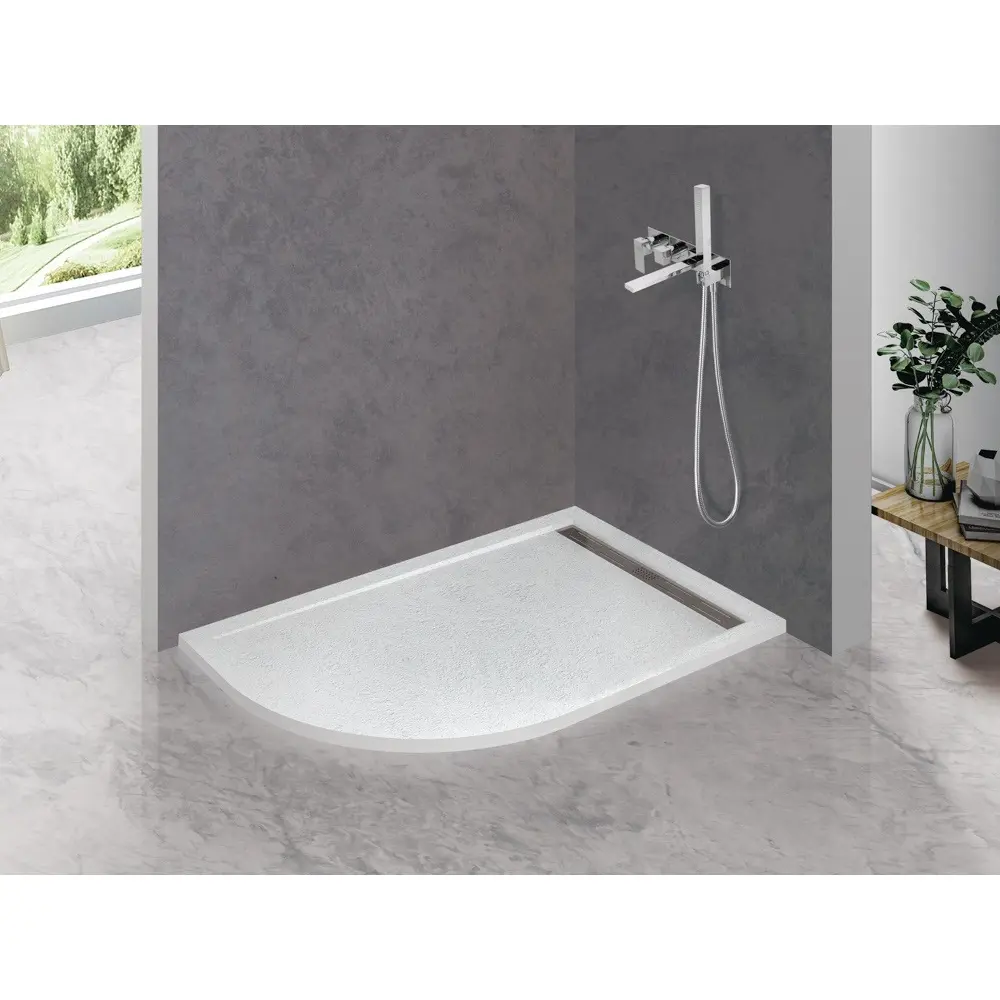 Фото 2 Душевой поддон Cezares Tray 425497 ассиметричный искусственный камень 80x120см Фото 2 Душевой поддон Cezares Tray 425497 ассиметричный искусственный камень 80x120см