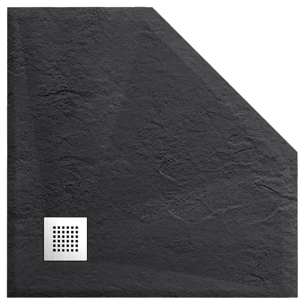 Фото 3 Душевой поддон Grossman Strong 604120 пятиугольный искусственный камень 100x100см