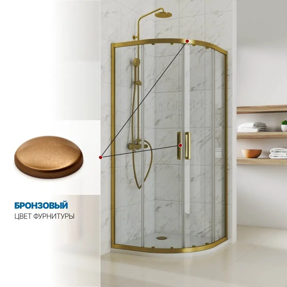 Фото 4 Душевой уголок Gutewetter GWMPKB018R 100x100x200 см цвет фурнитуры бронзовый, стекло безцветное заколенное 6 мм Фото 4 Душевой уголок Gutewetter GWMPKB018R 100x100x200 см цвет фурнитуры бронзовый, стекло безцветное заколенное 6 мм