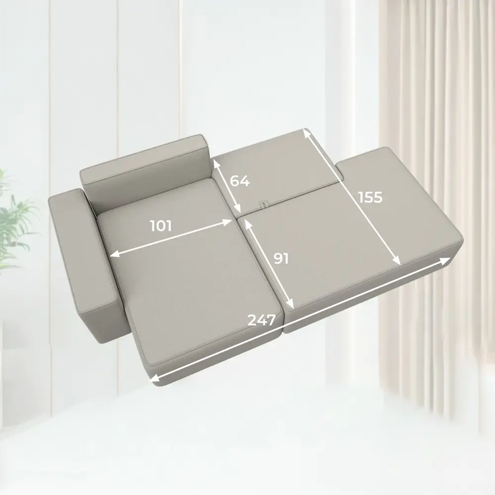 Фото 11 Диван угловой Лига-079 угол левый Лига диванов 129811L 277x77x155 см рогожка цвет амур 02 бежевый