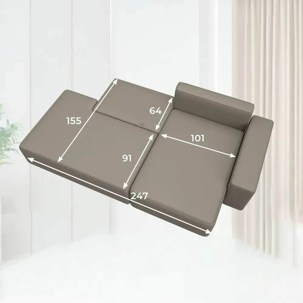 Фото 11 Диван угловой Лига-079 угол правый Лига диванов 129816 277x77x155 см экокожа цвет grifon 04 бежевый