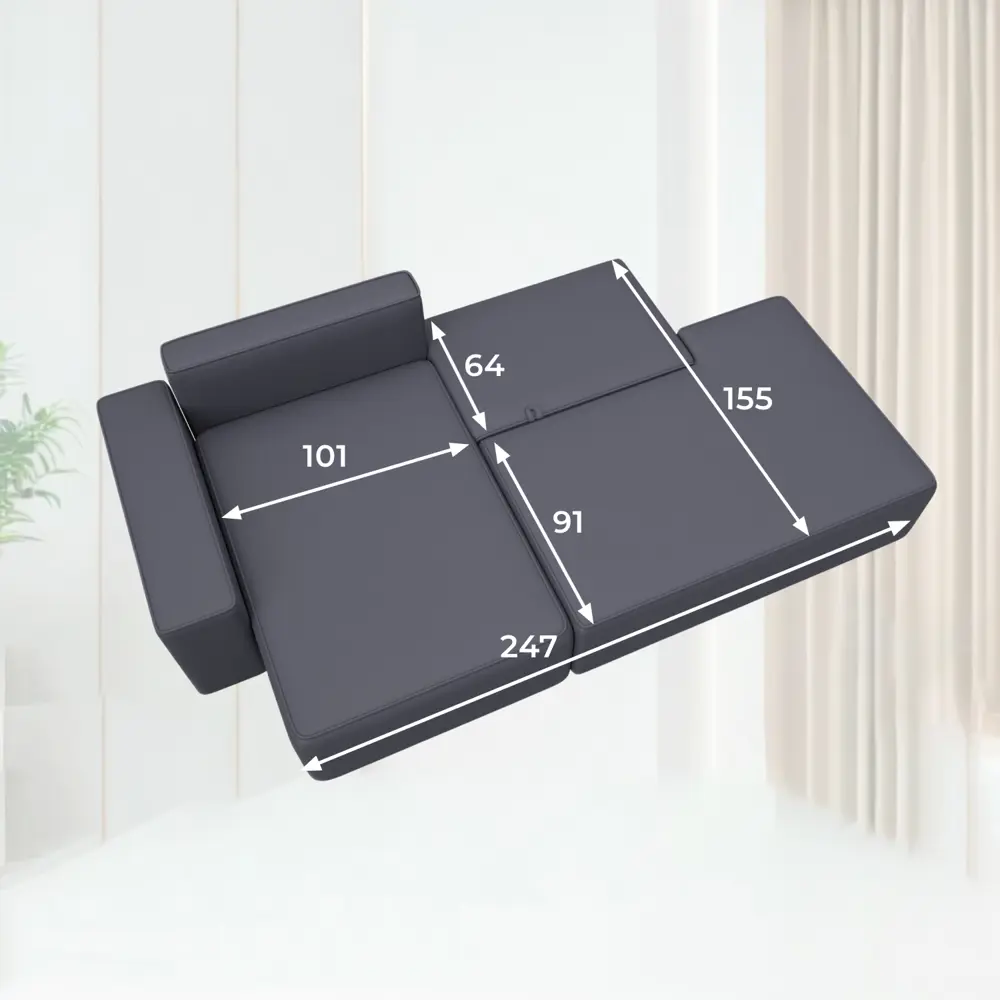 Фото 11 Диван угловой Лига-079 угол левый Лига диванов 129819L 277x77x155 см экокожа цвет grifon 15 серый